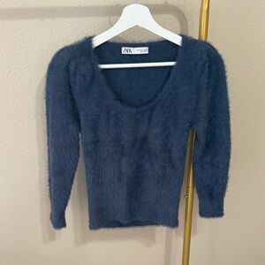 Zara Women's Cozy Navy Sweater